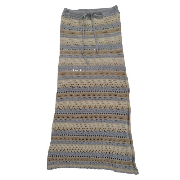 Jessica Simpson Womens Crochet Maxi Skirt With Drawstring Waist Stripes Size XS. - Picture 1 of 7